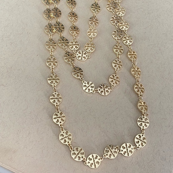 TORY BURCH•Vintage Triple Layered Necklace Goldtone - Picture 6 of 7